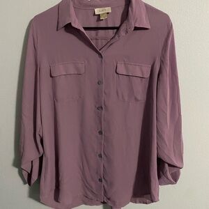 LOFT Mauve Button-Up Shirt